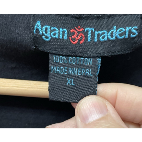 Boho NEPAL HIPPIE Shirt Womens Size XL Agan Traders Artsy Patchwork Lagenlook - Picture 6 of 9